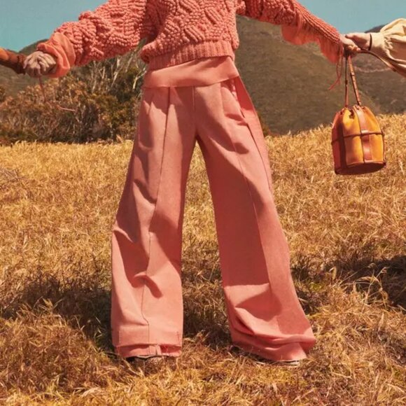 NWT Ulla Johnson Kori Pants Wide Leg High Waist Center Pleat Size 6 in Dahlia - Picture 2 of 10